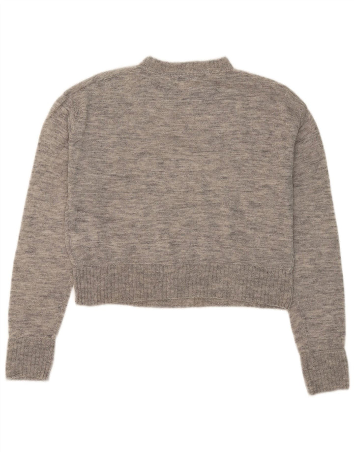 Maglione a collo alto oversize da donna Zara UK 10 piccolo in lana grigia
