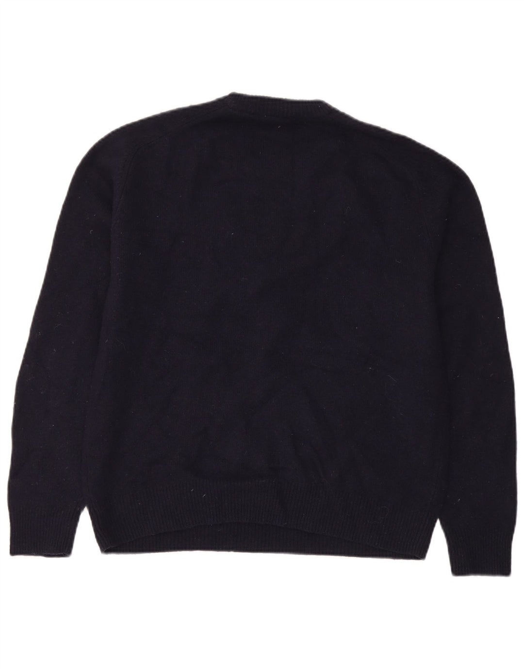 Maglione girocollo da uomo John Lewis, grande, in lana d'agnello blu navy