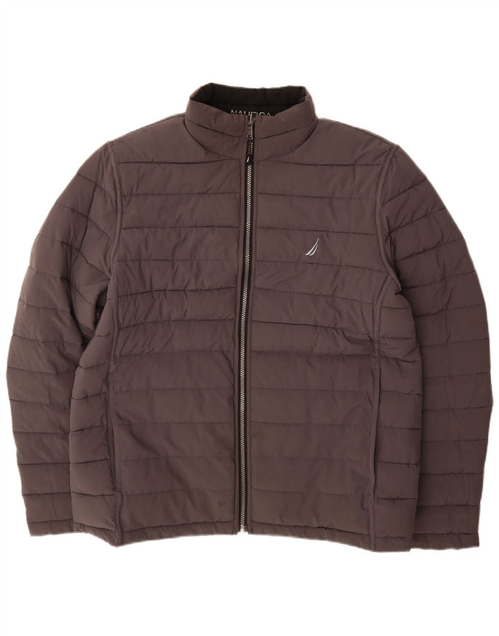 Giacca imbottita reversibile da uomo NAUTICA UK 40 grande poliestere nero