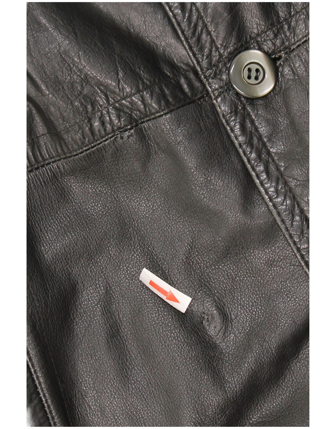 Cappotto in pelle vintage da uomo UK 40 grande in pelle nera