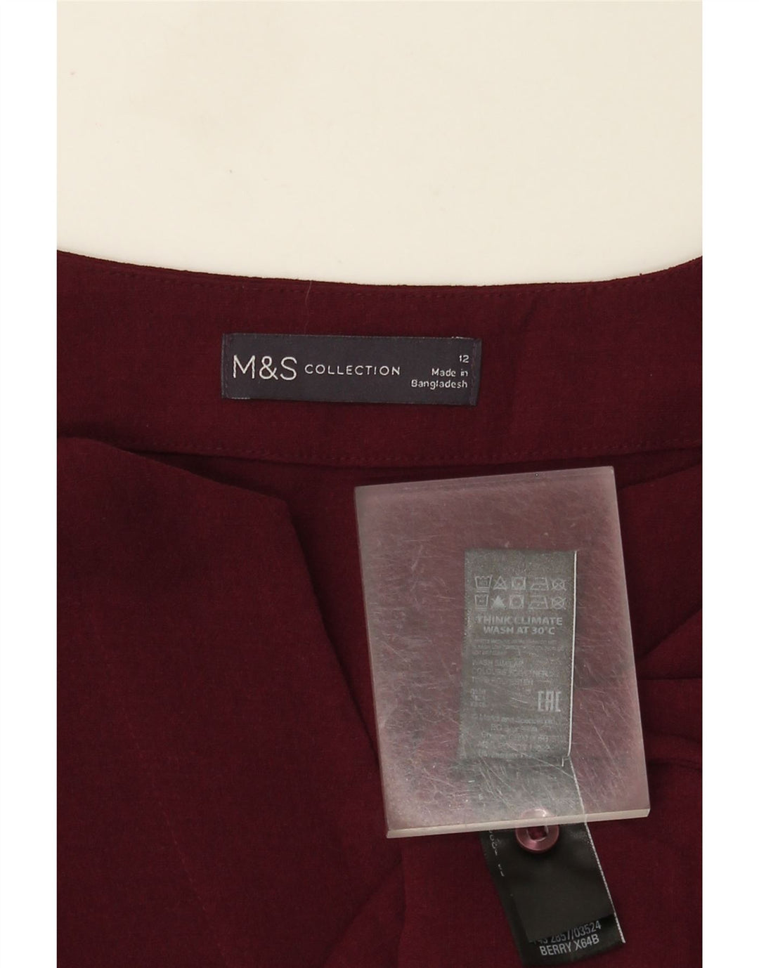 Camicetta a maniche lunghe da donna Marks & Spencer UK 12 Bordeaux medio