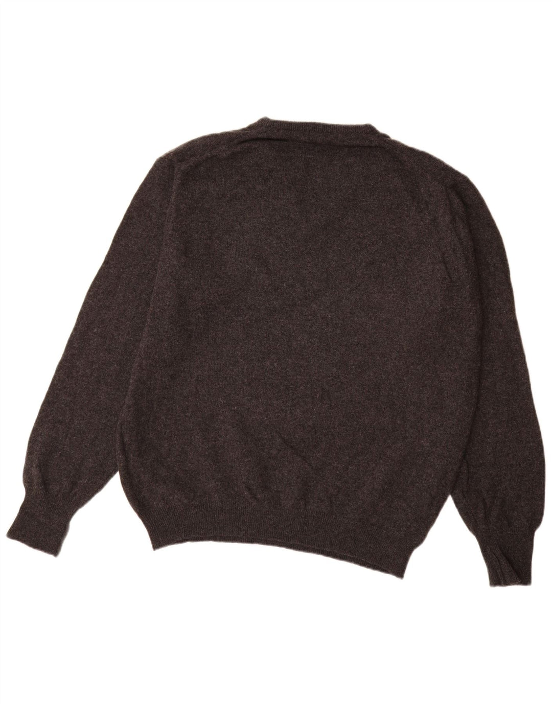 Maglione da uomo Marks & Spencer con scollo a V, lana d'agnello grande grigia screziata