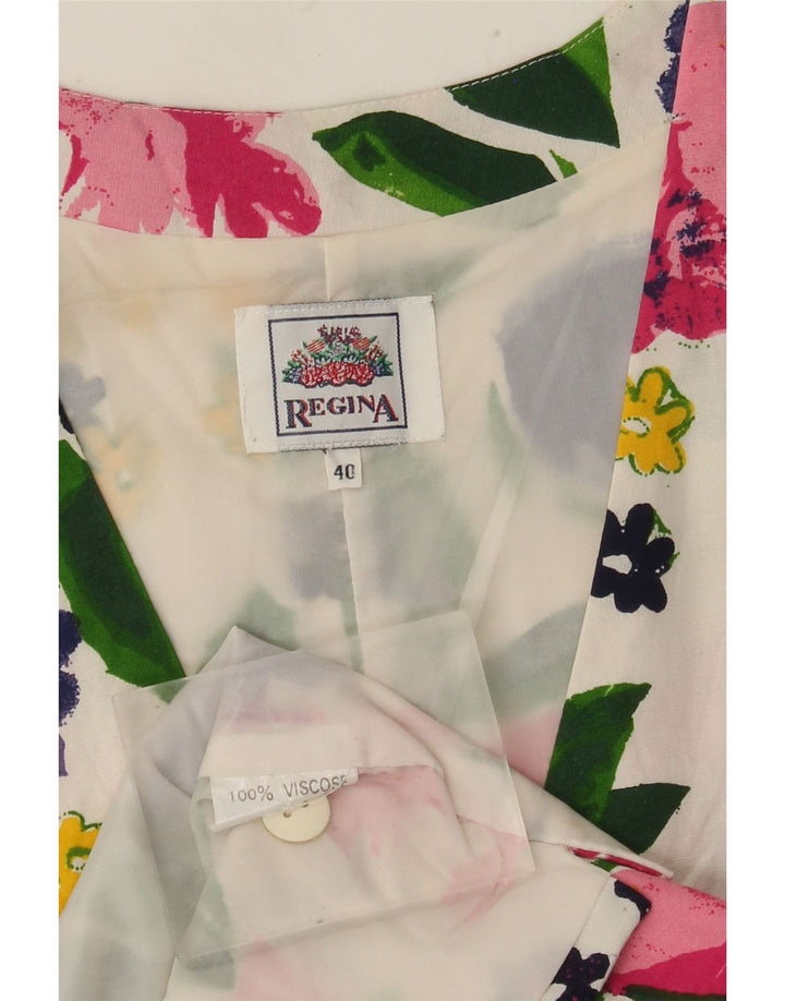 Gilet da donna Regina EU 40 viscosa floreale bianca media