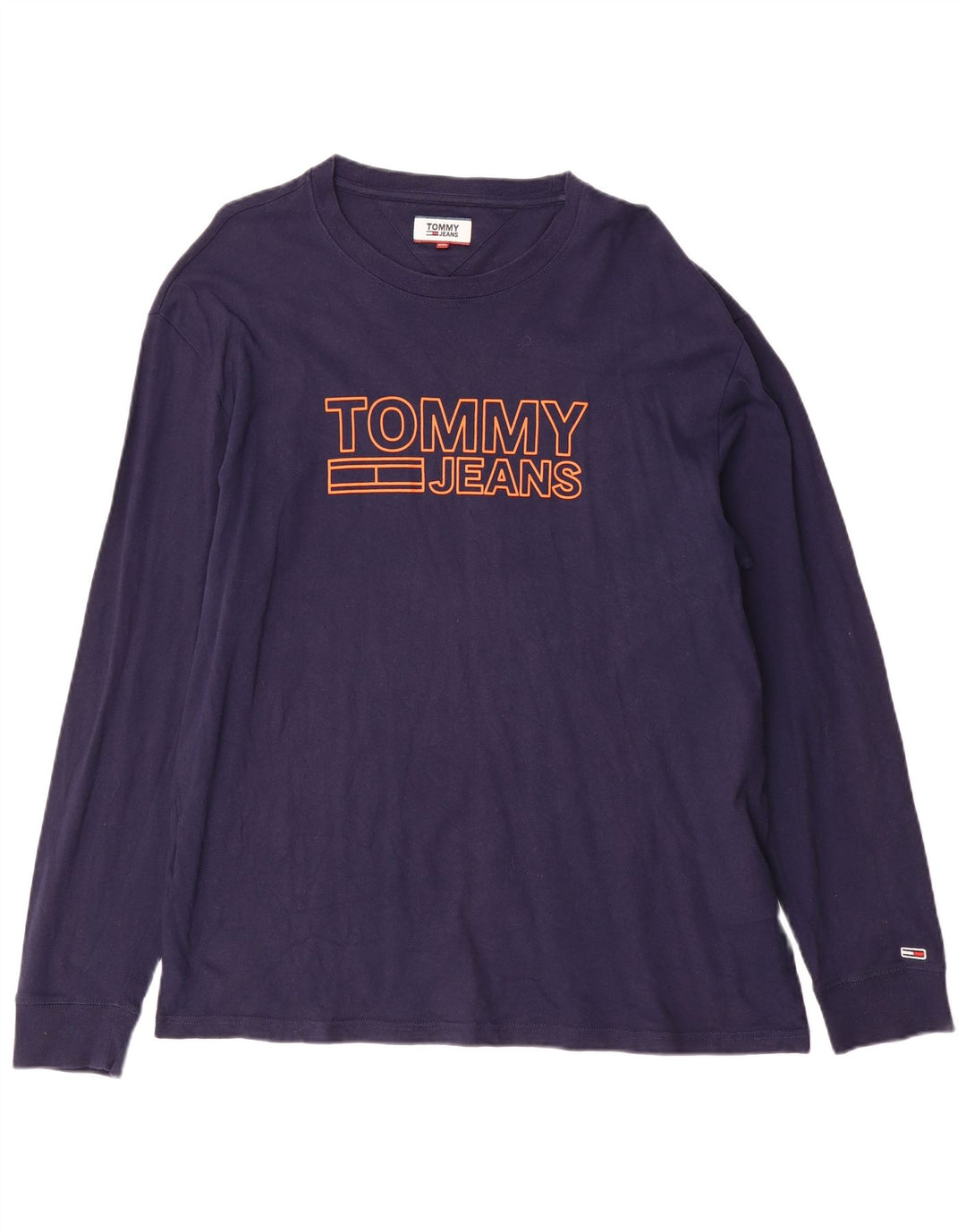 Tommy Hilfiger Uomo Graphic Top Manica Lunga 2XL Blu Navy Cotone