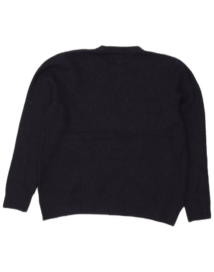 Maglione maglione girocollo da donna Marks & Spencer UK 16 grande blu navy