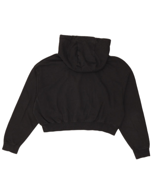 Felpa corta con cappuccio grafico oversize da donna Nike UK 10 piccola in cotone nero