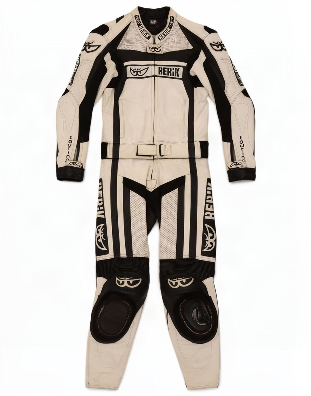 Berik Set da 2 pezzi con grafica per moto da uomo IT 48 Medium W30 L27 Bianco