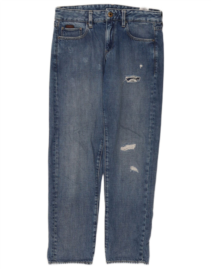 Jeans dritti invecchiati da donna G-Star W24 L30 cotone blu