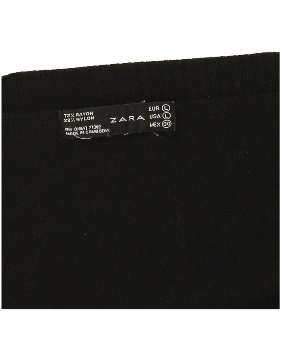 Maglione cardigan aperto da donna Zara UK 14 grande rayon nero