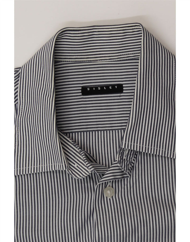 Camicia Uomo SISLEY Gessato Blu Medio