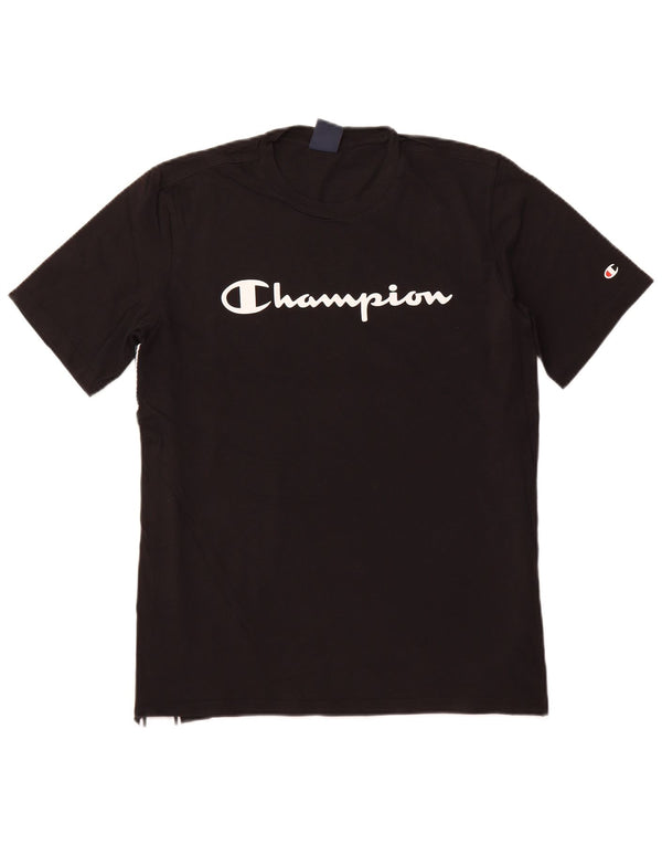 CHAMPION T-shirt grafica da uomo Top grande in cotone color block nero