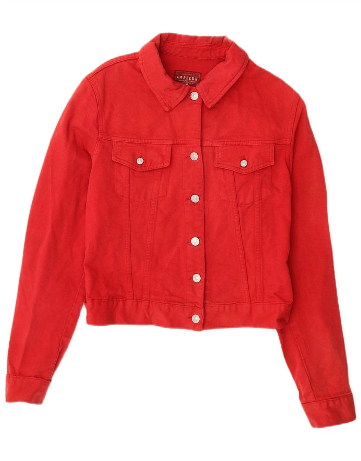 Giacca in denim da donna Carrera UK 14 grande cotone rosso