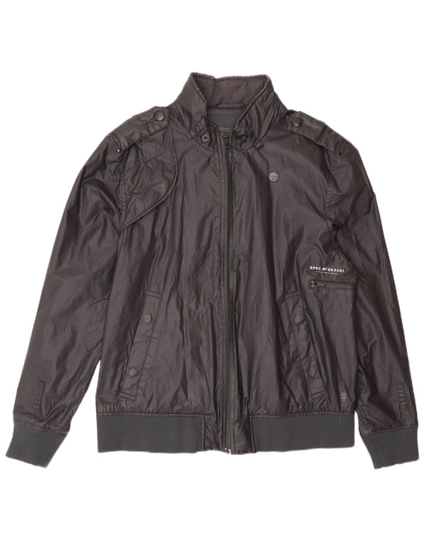 G-Star Mens Military Bomber Jacket UK 40 Large Black Cotton
