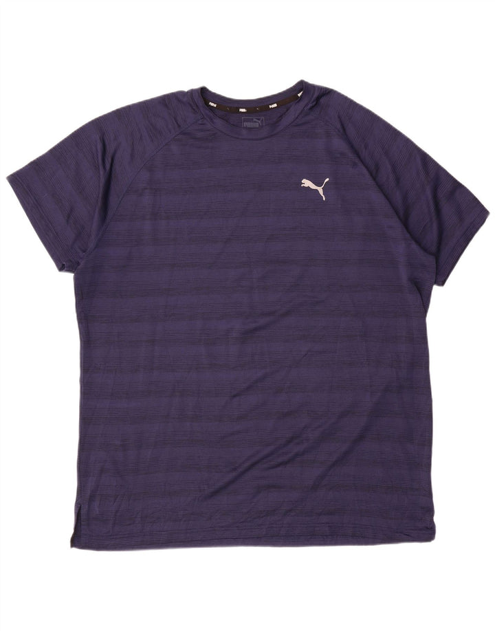 Maglietta PUMA da uomo 2XL a righe blu navy