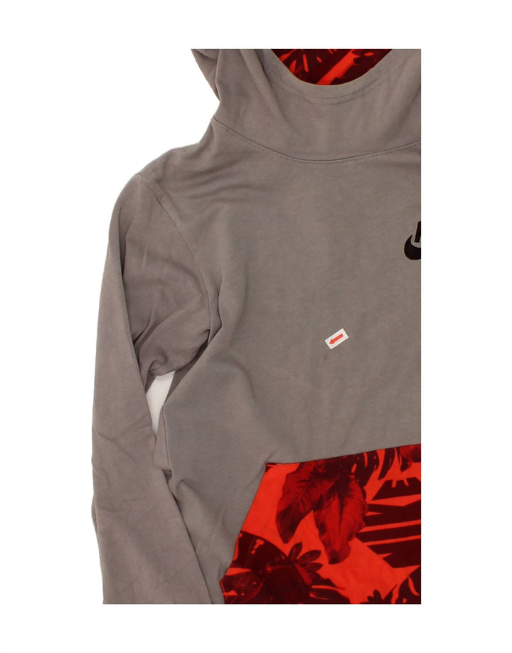 NIKE Womens Graphic Hoodie Jumper UK 12 Medium Grey Cotton Vintage Nike and Second-Hand Nike from Messina Hembry 