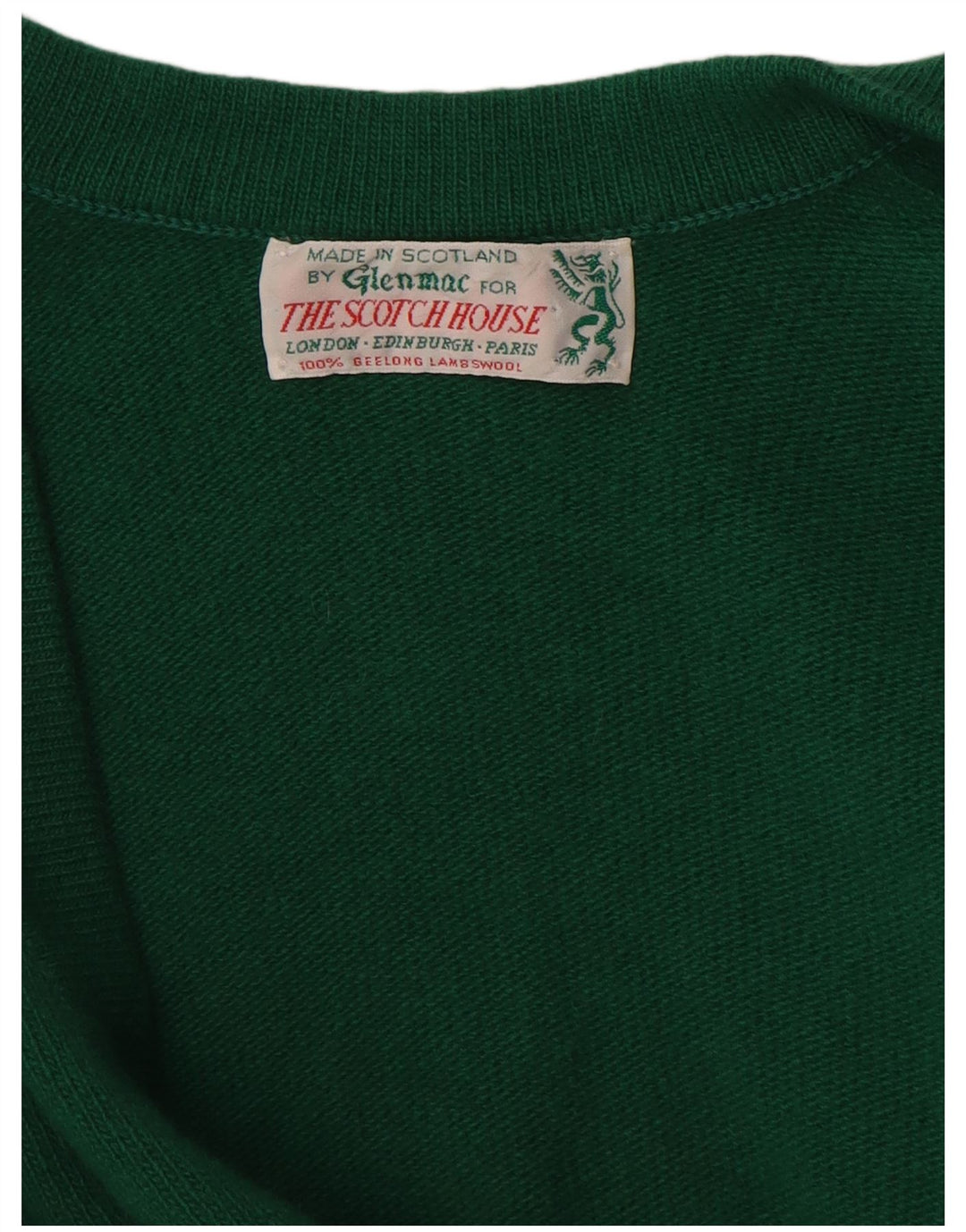 Maglione cardigan da donna Glenmac UK 16 Lana d'agnello verde grande