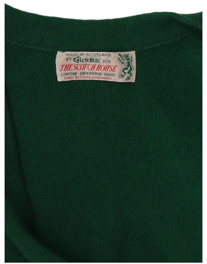 Maglione cardigan da donna Glenmac UK 16 Lana d'agnello verde grande