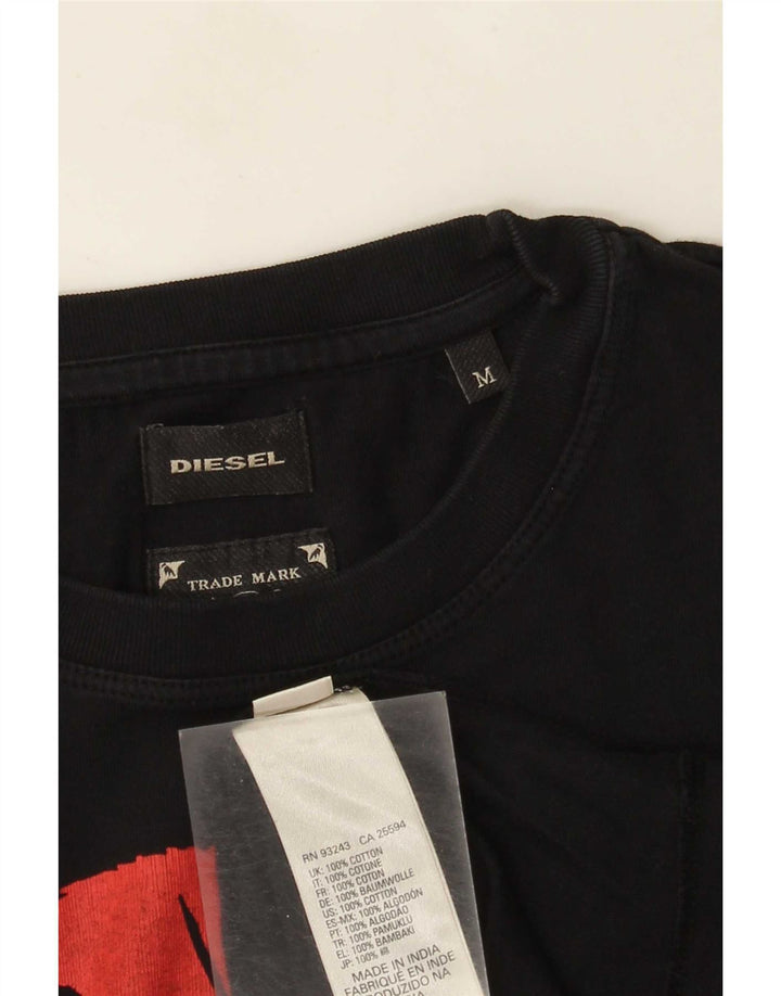 T-shirt grafica da uomo Diesel Top in cotone nero medio