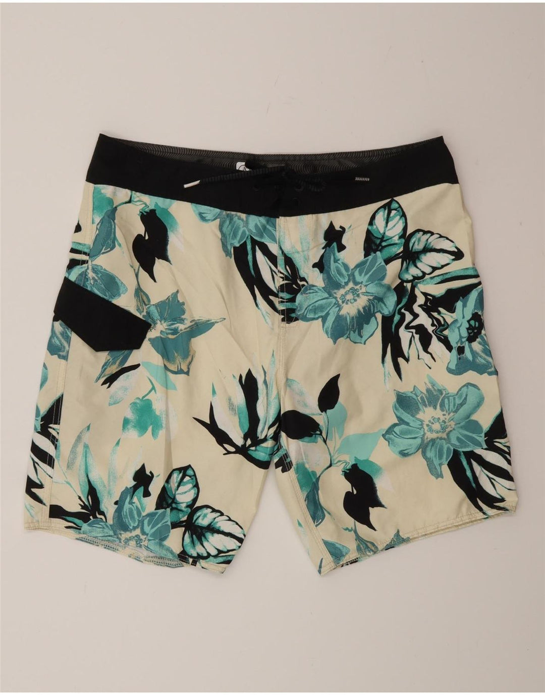 Pantaloncini da bagno grafici da uomo Volcom grandi fiori bianchi