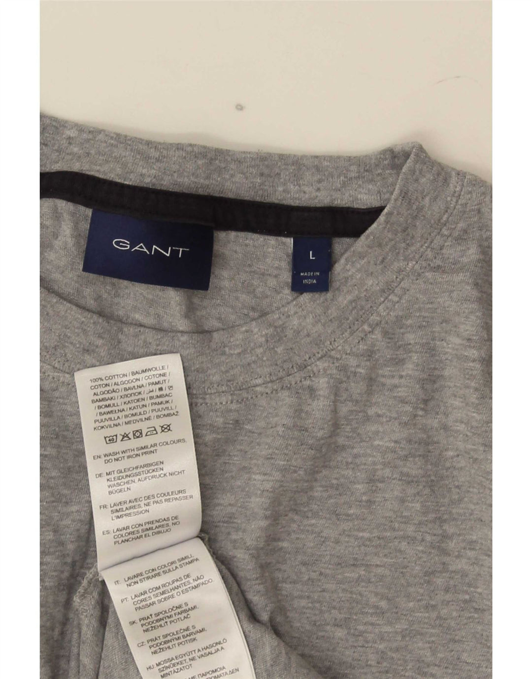 Gant T-shirt grafica da uomo Top grande in cotone grigio