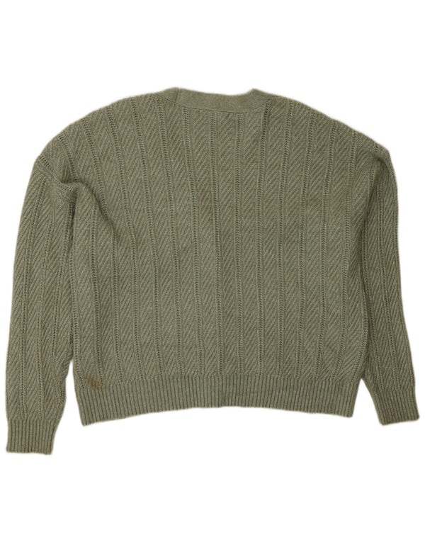 Maglione cardigan da donna Marks & Spencer UK 18 XL poliestere verde