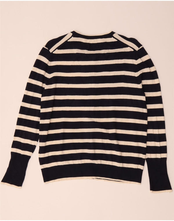 Maglione cardigan da donna Zara UK 20 2XL Viscosa a righe blu navy