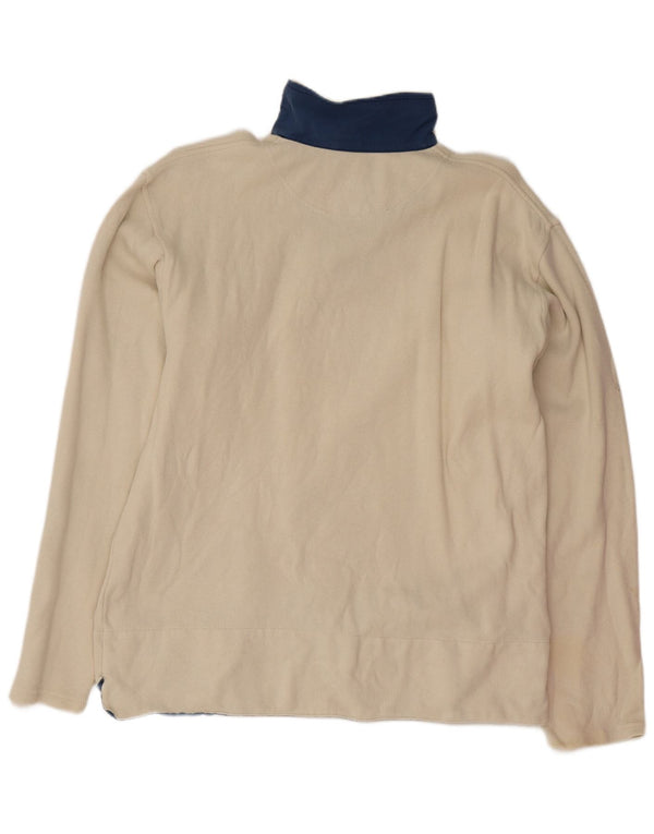 Sergio Tacchini Top da uomo con zip e collo a maniche lunghe in cotone beige medio