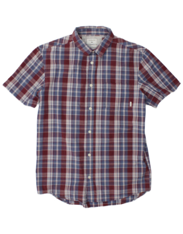 Camicia a maniche corte da uomo Quiksilver in cotone a quadri multicolore medio