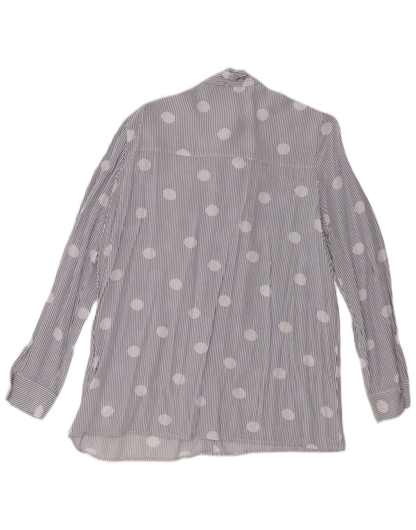 Tommy Hilfiger Donna Camicia con cravatta sul davanti Camicetta US 12 Grandi pois blu