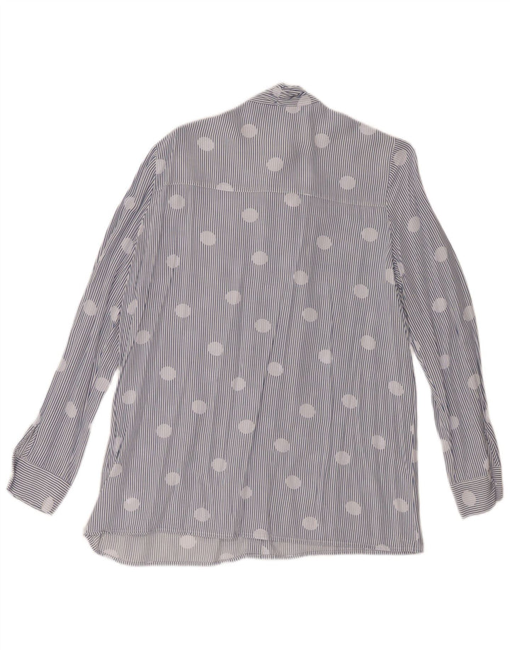 Tommy Hilfiger Donna Camicia con cravatta sul davanti Camicetta US 12 Grandi pois blu