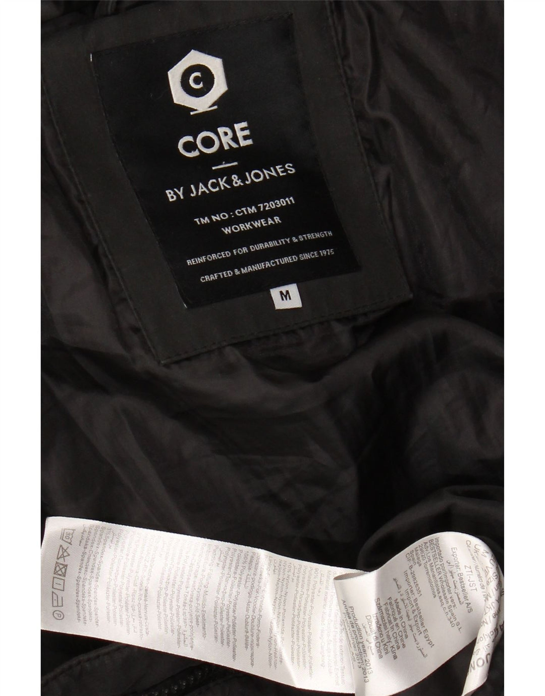 JACK & JONES Giacca imbottita con cappuccio da uomo UK 38 Medium Nero Poliestere