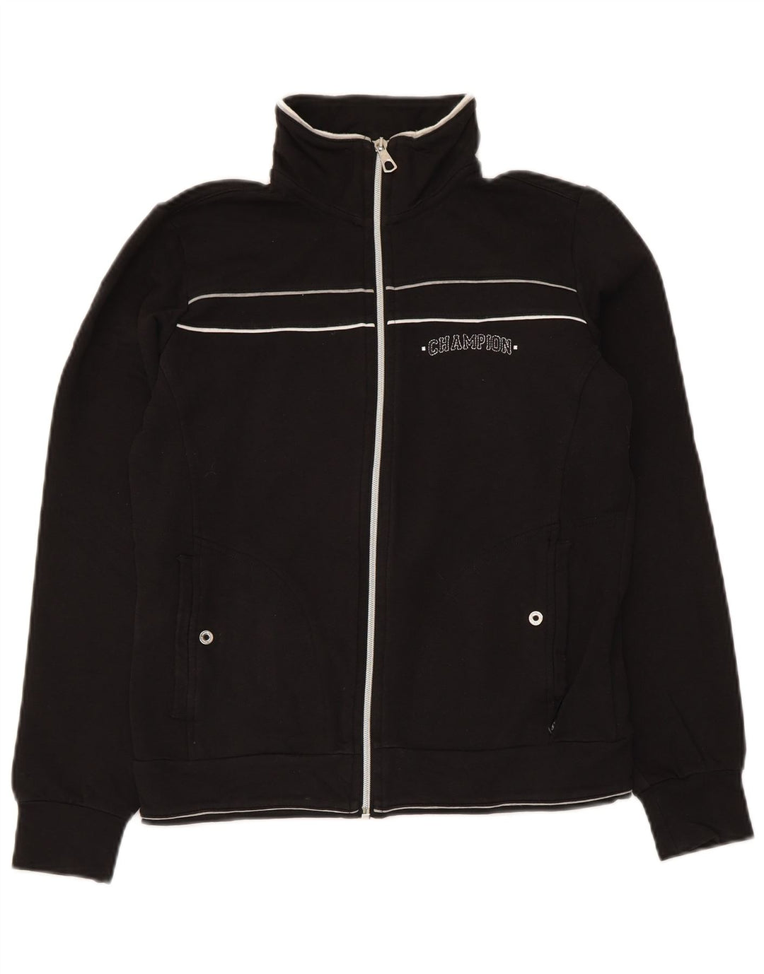 Giacca da tuta da donna Champion UK 10 piccola in cotone nero