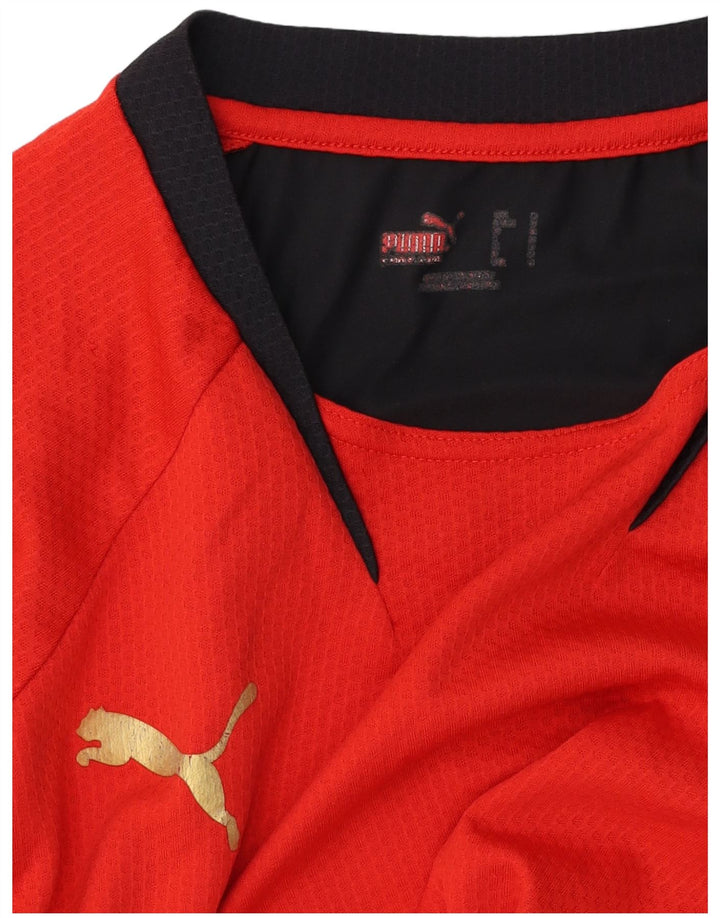 T-shirt grafica da uomo Puma Top Small rosso color block