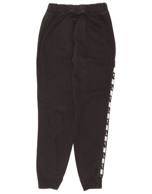 Pantaloni da tuta con grafica Nike da donna, pantaloni da jogging, UK 10, piccoli, cotone nero