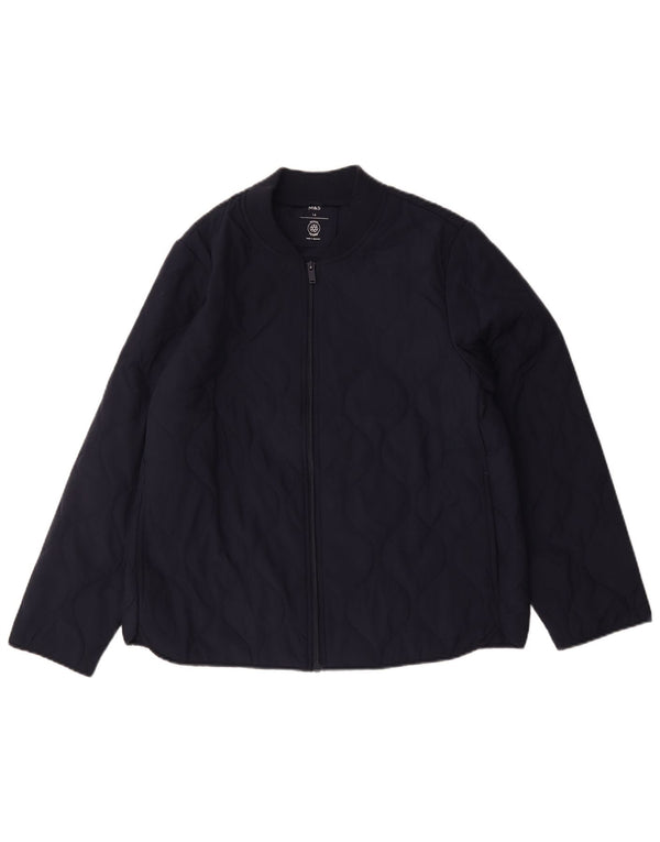 Giacca trapuntata da donna Marks & Spencer UK 14 grande poliestere blu navy