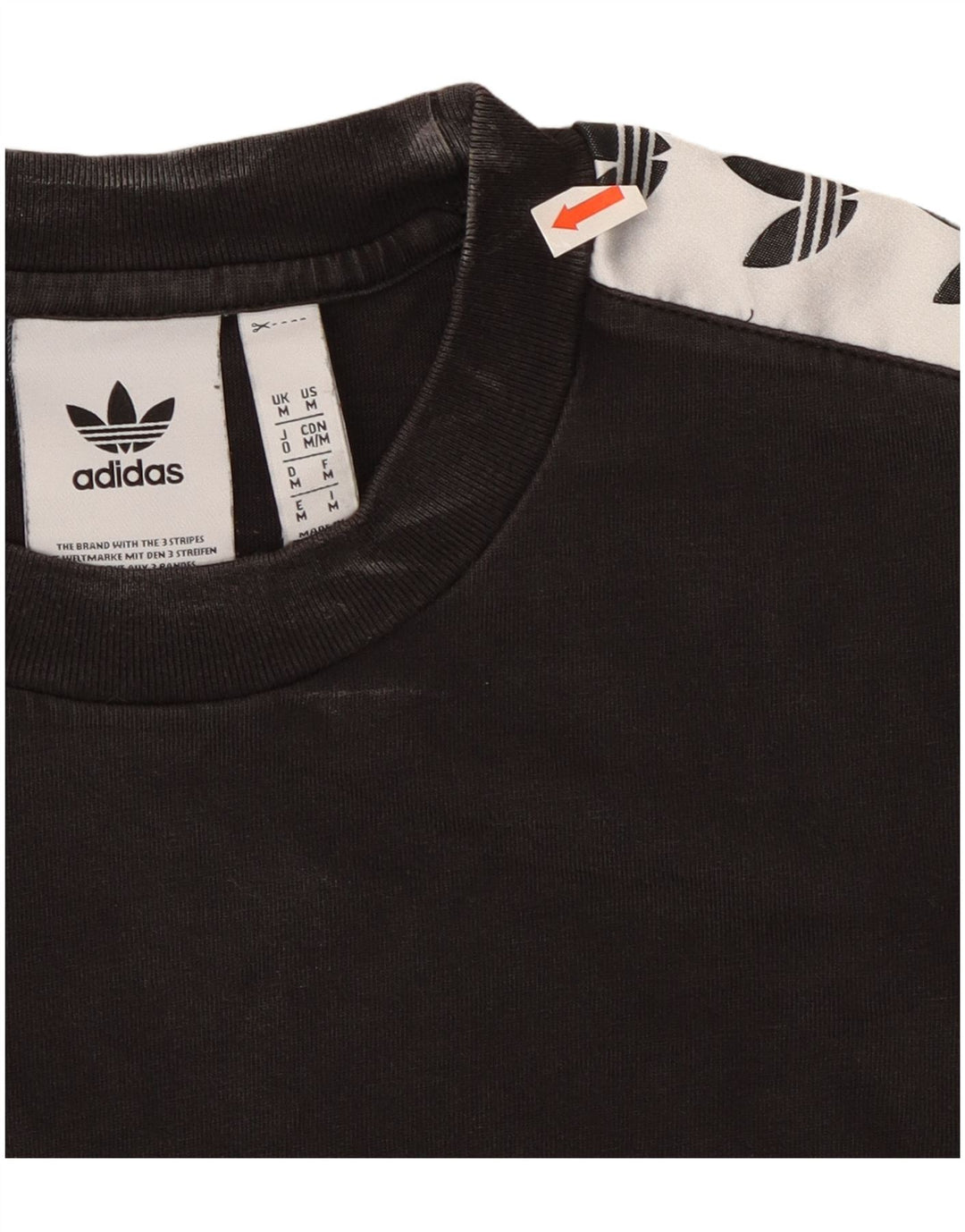 T-shirt grafica da uomo Adidas Top in cotone color block medio nero