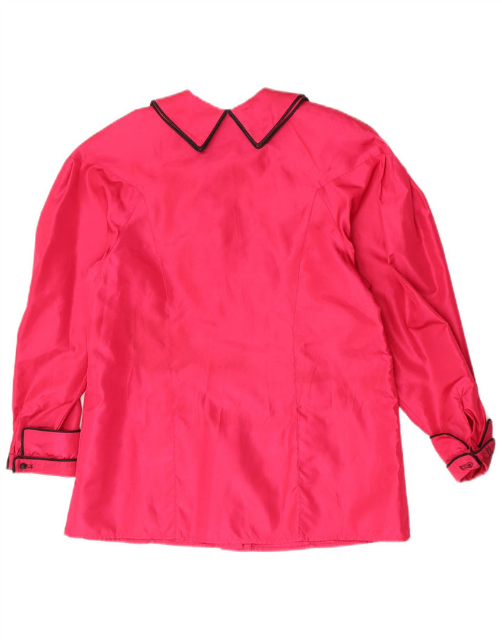 Lutz Teutloff Camicia da donna Camicetta UK 14 Large Rosa Poliestere