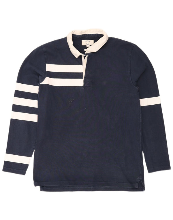 Fat Face Mens Folk Long Sleeve Rugby Polo Shirt Medium Navy Blue Striped