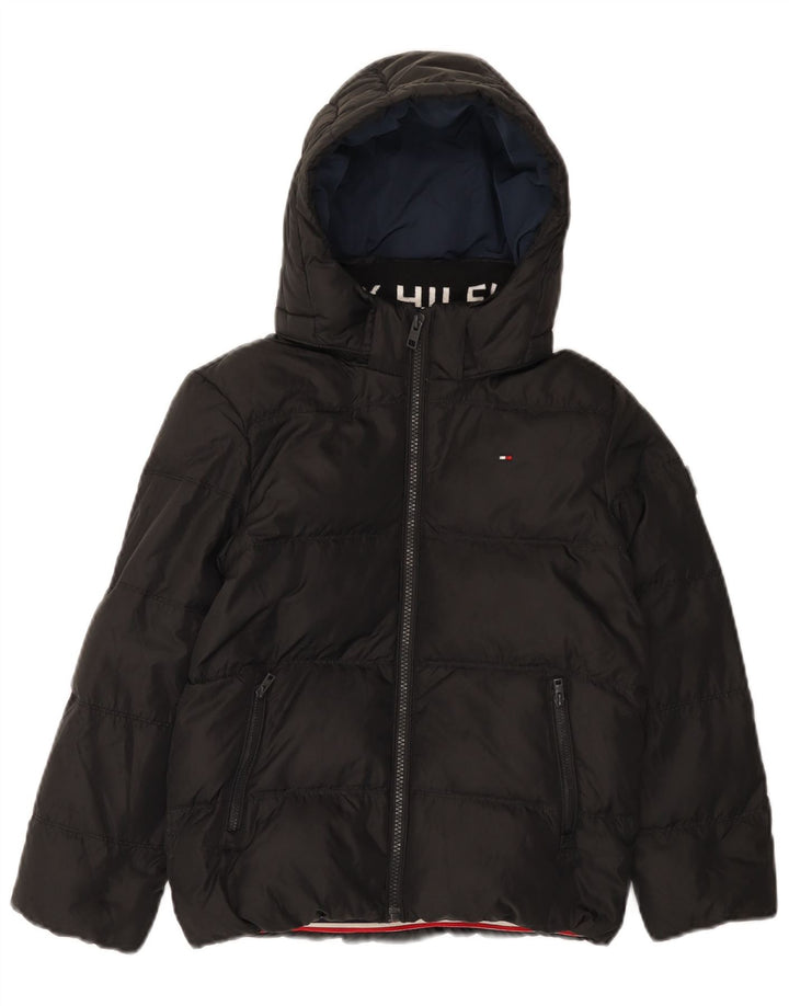 Giacca imbottita con cappuccio Tommy Hilfiger per ragazzi 7-8 anni in poliestere nero