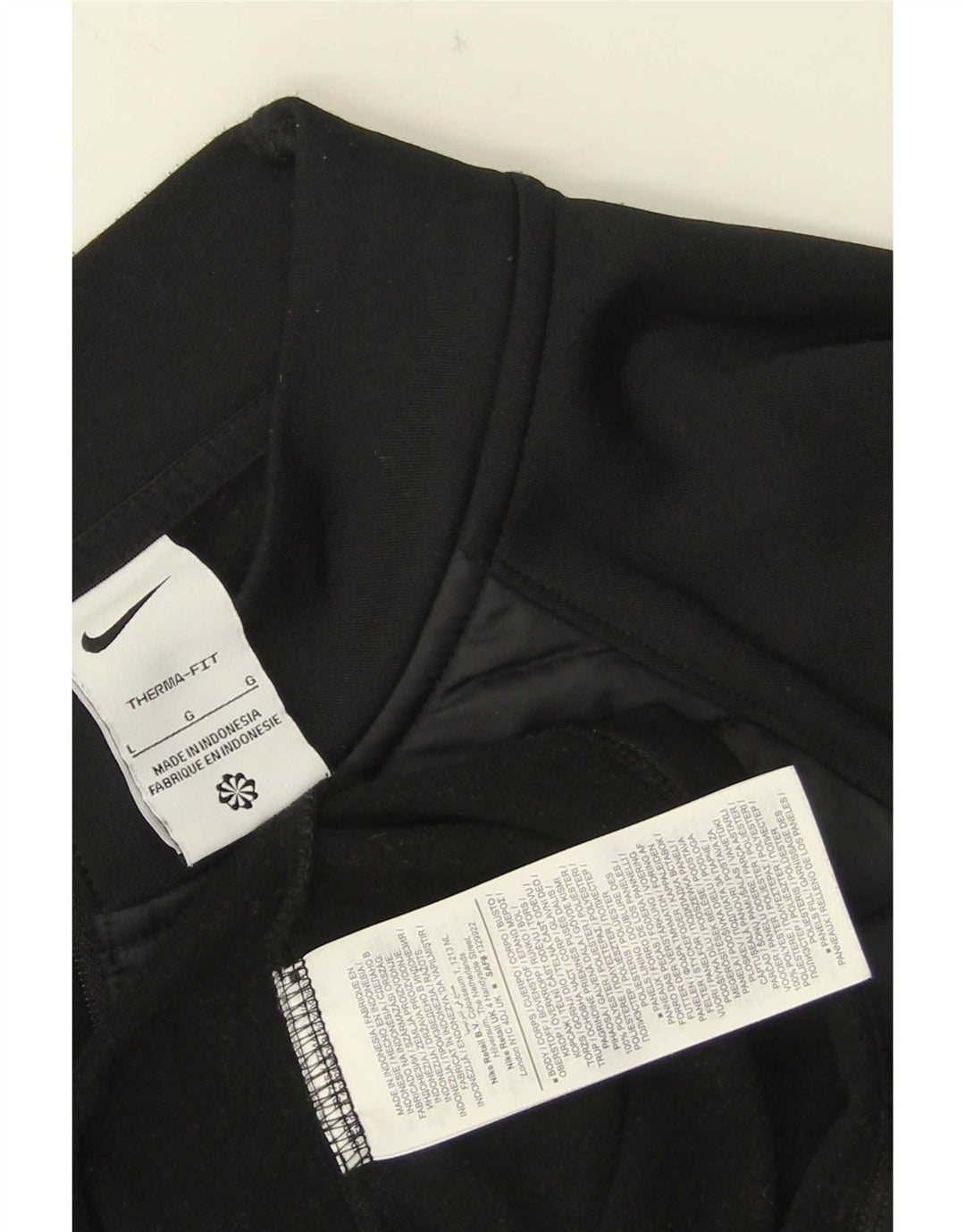 Nike Therma-Fit Zip Neck Pullover Tuta da Uomo Top Large in Poliestere Nero