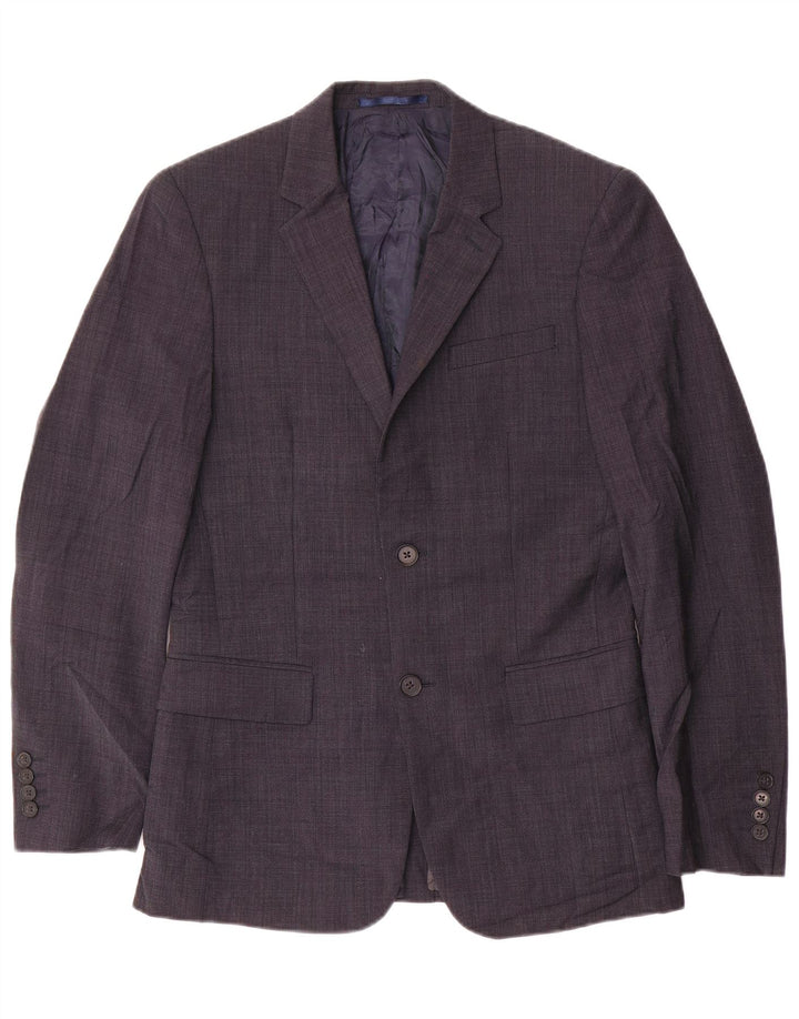 Giacca blazer da uomo a 2 bottoni DKNY UK 36 piccola blu navy