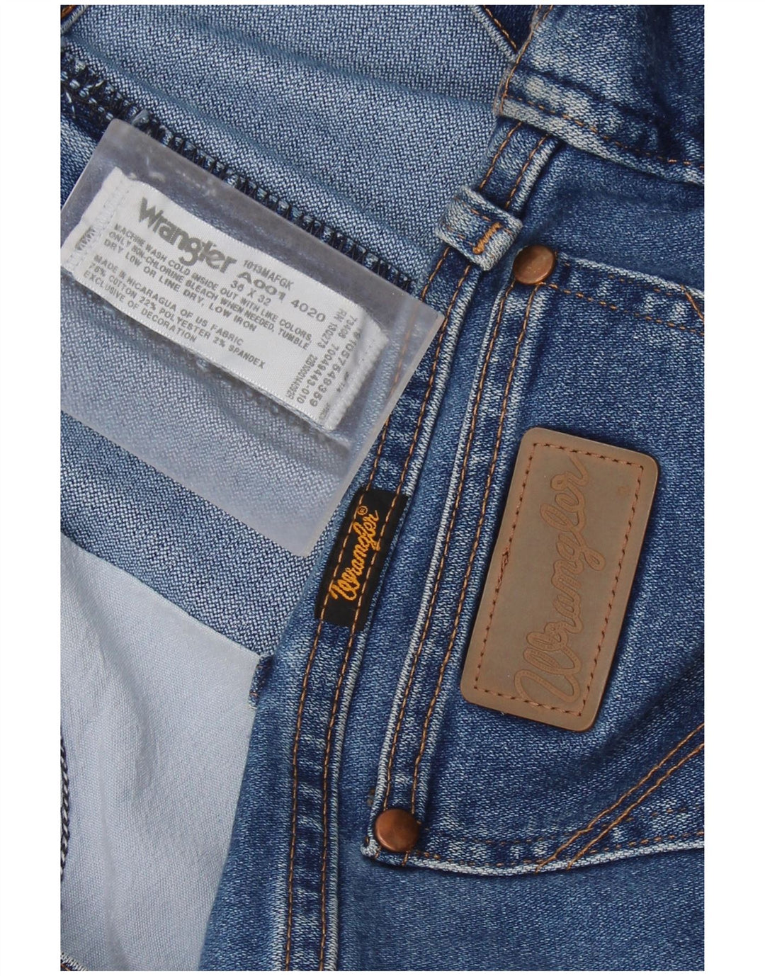 Jeans dritti da uomo WRANGLER W36 L32 cotone blu