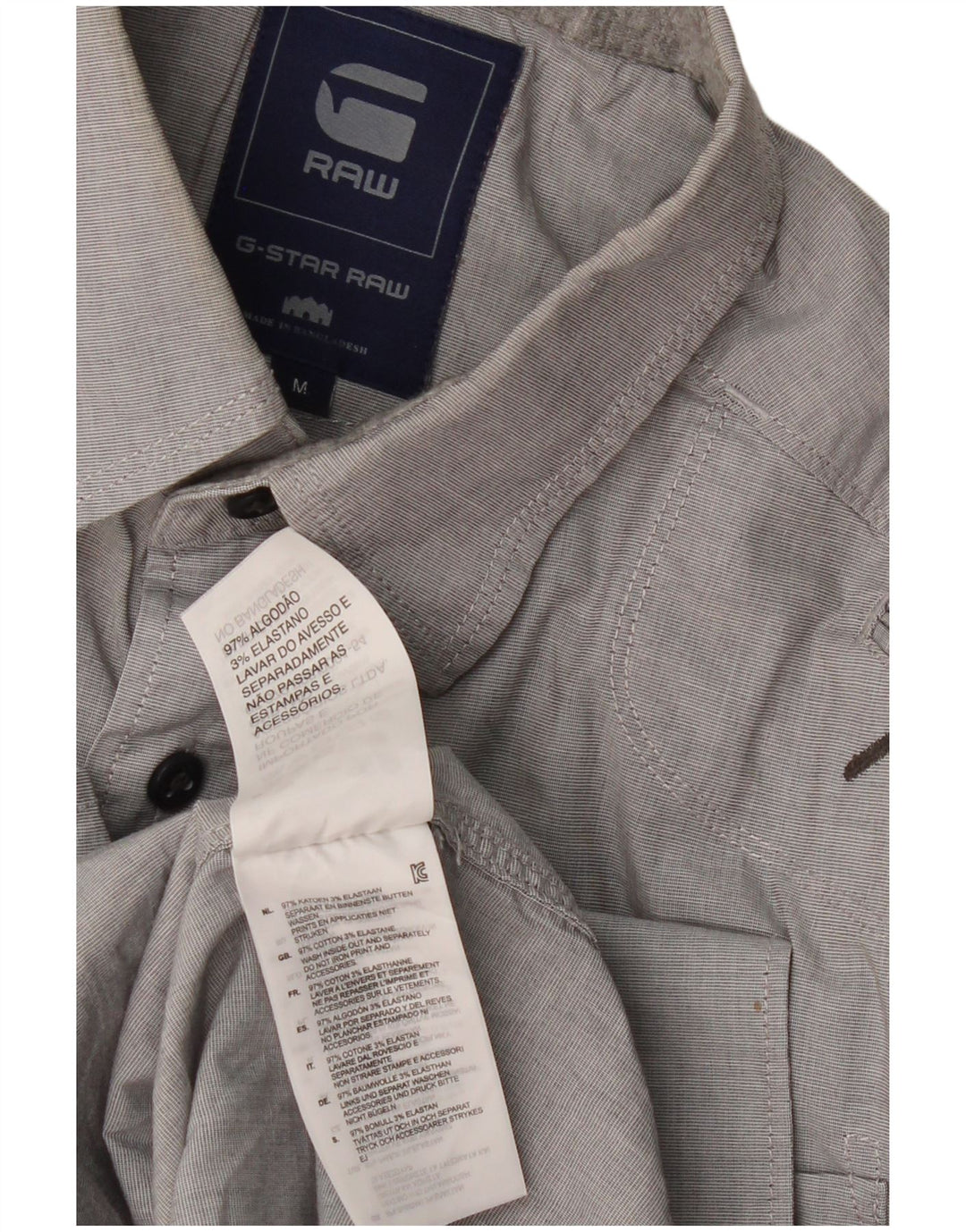 Camicia da uomo G-Star in cotone grigio medio