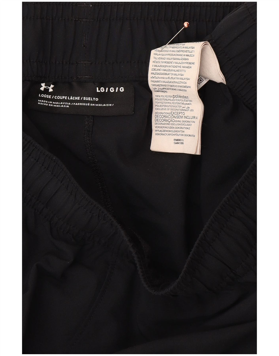 Pantaloncini sportivi grafici da uomo UNDER ARMOUR grandi in poliestere nero