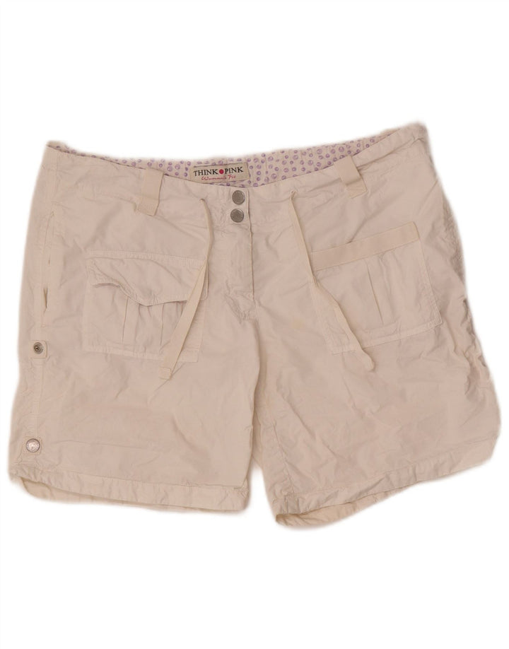 Pantaloncini cargo da donna Think Pink W30 cotone bianco medio