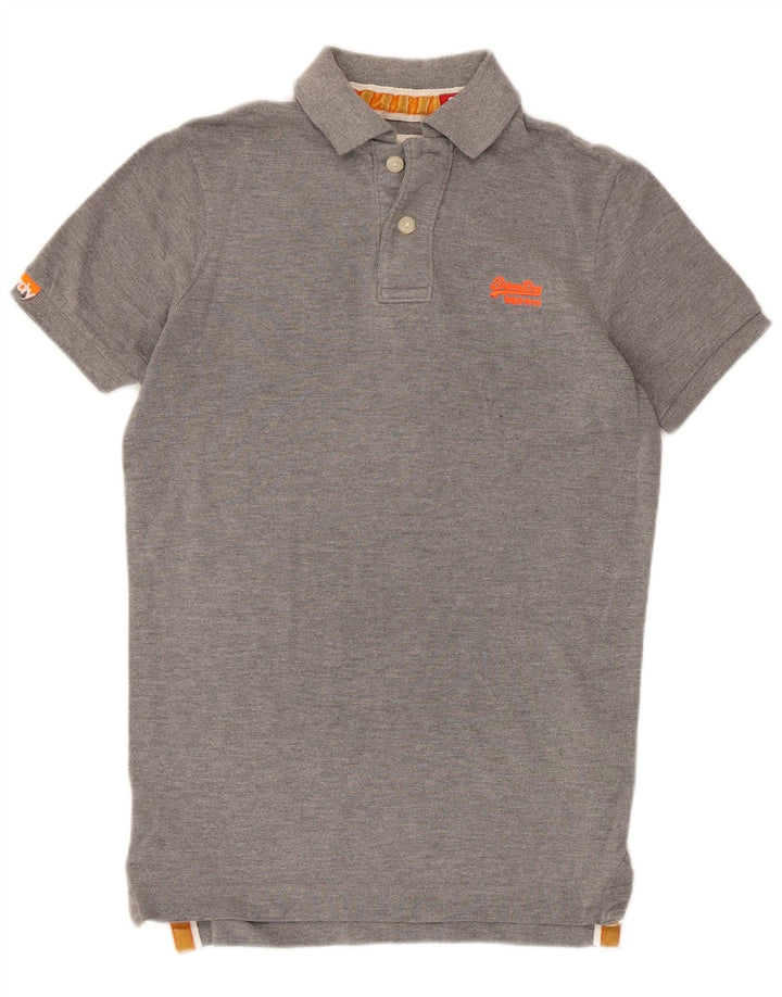 Polo da uomo Superdry Small in cotone grigio