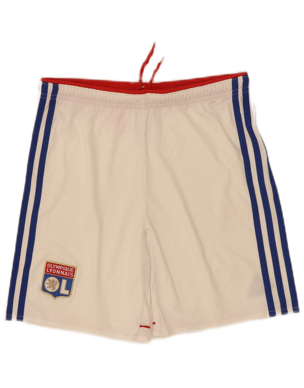 Pantaloncini sportivi Adidas da ragazzo dell'Olympique Lyonnais 11-12 anni in poliestere bianco