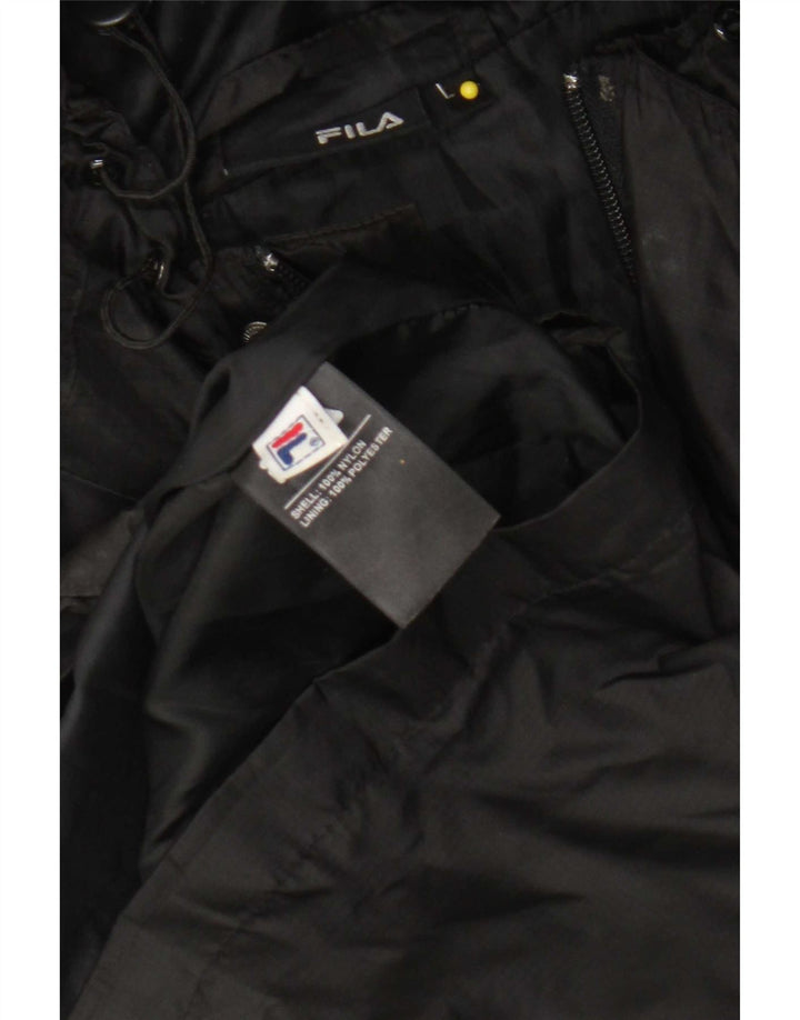 Giacca antipioggia da uomo Fila con cappuccio UK 40 grande nylon nero