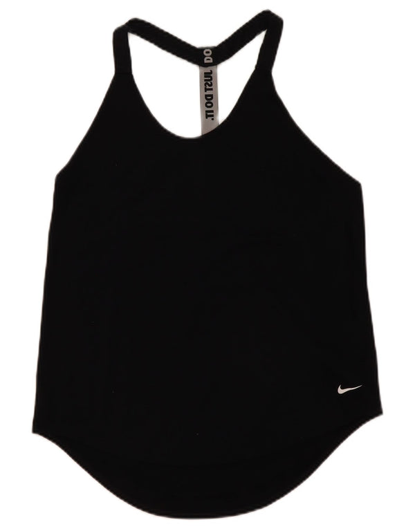 Canotta grafica Nike Dri Fit da donna UK 12 medio nero poliestere