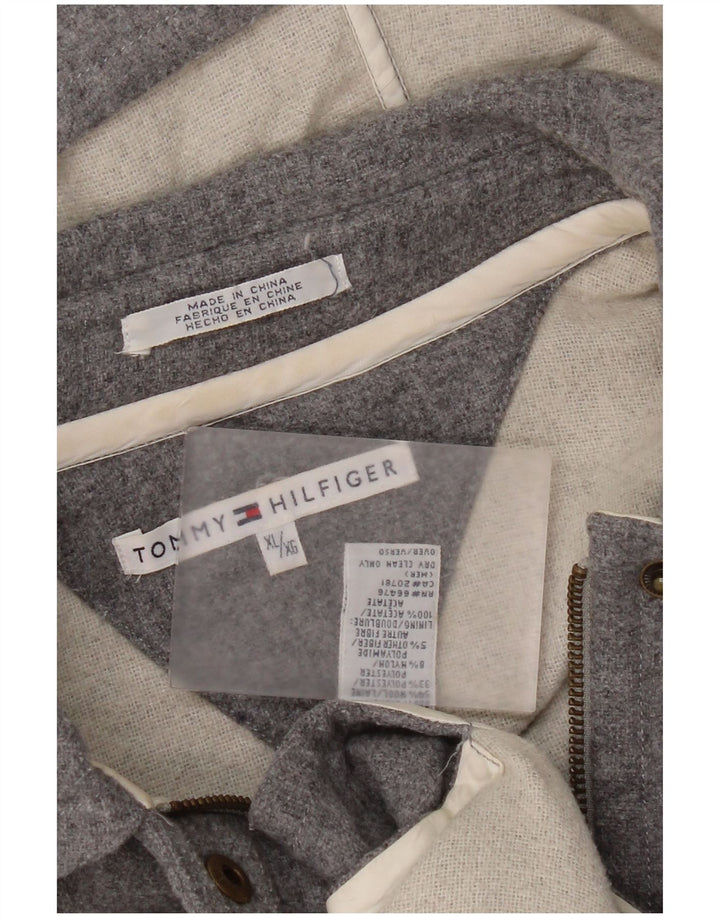 Cappotto con cappuccio da donna Tommy Hilfiger UK 18 XL lana grigia